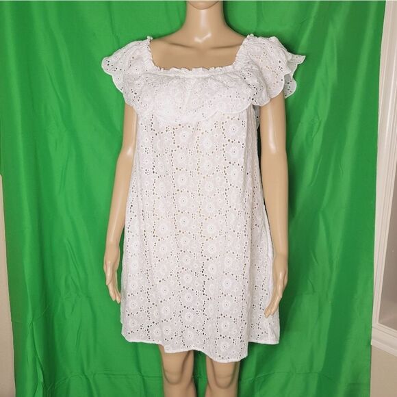 👌TORY BURCH broderie off the shoulder beach Coverup dress🔥 - Picture 9 of 13